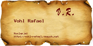Vohl Rafael névjegykártya